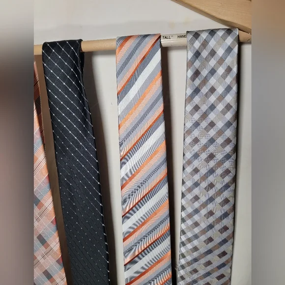 5 Geoffrey Beene ties black silver green brown tan in combos and styles